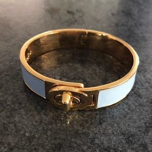 Blue Leather Coach Bangle